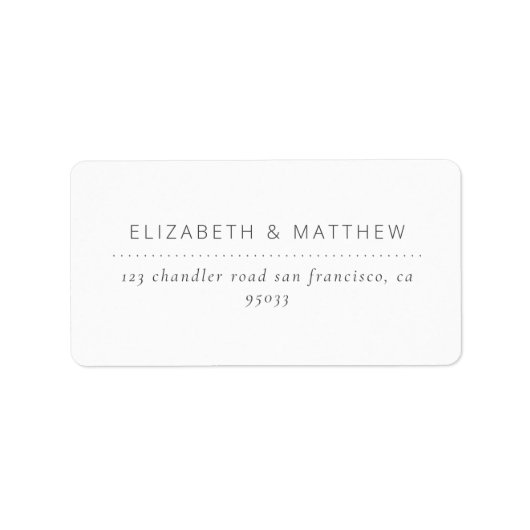 ミニマモダンエレガントリストシック差出人住所 ラベル (正面)