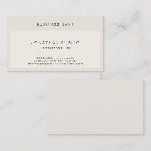 ミニマモダンエレガントリストテンプレートトレンディーカッコいい 名刺 (正面/裏面)