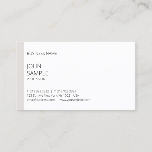 ミニマモダンエレガントリストテンプレートプロフェッショナル 名刺 (裏面)