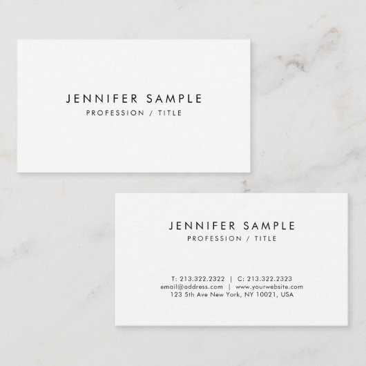 ミニマモダンエレガントリストテンプレートプロフェッショナル 名刺 (正面/裏面)