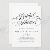 ミニマモダンエレガントリストブライダルシャワー 招待状 (正面/裏面)