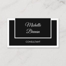 ミニマモダンエレガントリストブラック&ホワイト 名刺