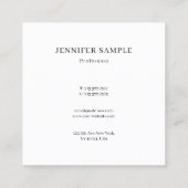 ミニマモダンエレガントリストプロフェッショナルテンプレート スクエア名刺 (裏面)