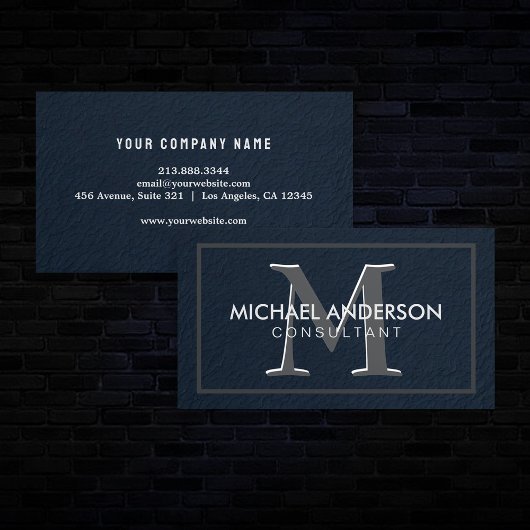 ミニマモダンエレガントリストモノグラムプロフェッショナル 名刺