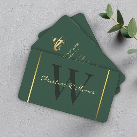 ミニマモダンエレガントリストモノグラムマーケティング 名刺