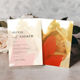 ミニマモダンエレガントリスト写真結婚式招待状 招待状