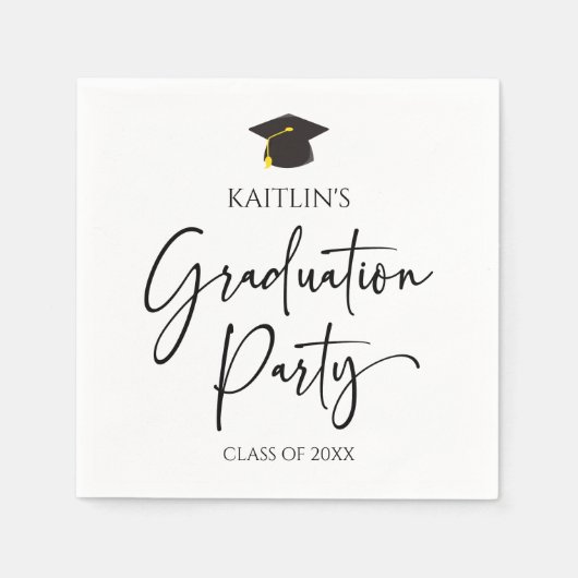 ミニマモダンエレガントリスト卒業党 スタンダードカクテルナプキン (正面)