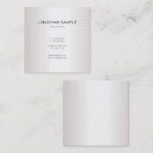 ミニマモダンエレガントリスト平銀フェイク釉薬 スクエア名刺 (正面/裏面)