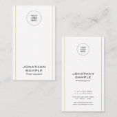 ミニマモダンエレガントリスト金ゴールド垂直テンプレート 名刺 (正面/裏面)