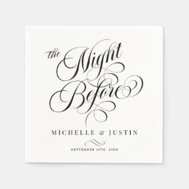 ミニマモダンエレガントリスト・リハーサル・ディナー スタンダードカクテルナプキン