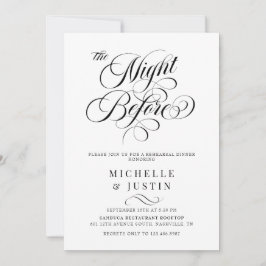 ミニマモダンエレガントリスト・リハーサル・ディナー 招待状