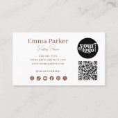 ミニマモダンエレガントリストQRコードテラコッタ 名刺 (裏面)