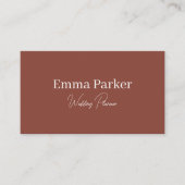 ミニマモダンエレガントリストQRコードテラコッタ 名刺 (正面)