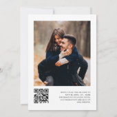 ミニマモダンエレガントリストQRコード写真結婚の 招待状 (裏面)