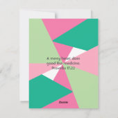 ミニマモダンカラフルリストのピンクと緑の木 シーズンカード (裏面)