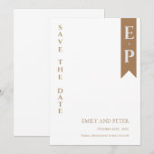 ミニマモダンコンテンポラリーリストモノグラム結婚のSa セーブザデート (正面/裏面)