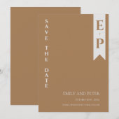 ミニマモダンコンテンポラリーリスト・モノグラム結婚ズ セーブザデート (正面/裏面)