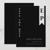 ミニマモダンコンテンポラリーリスト・モノグラム結婚ズ セーブザデート (正面/裏面)