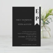 ミニマモダンコンテンポラリーリスト・モノグラム結婚ズ 招待状 (スタンド正面)
