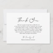 ミニマモダンシンプルフォーマルのエレガント葬儀 サンキューカード (正面)