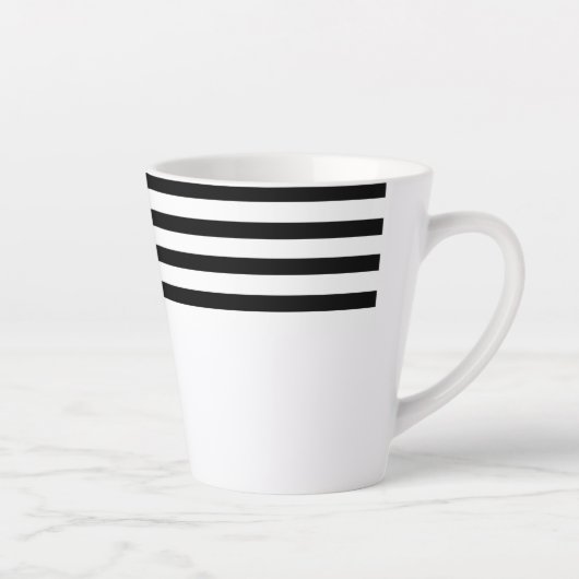 ミニマモダンシンプルリストの白黒のストライプ カフェラテマグ (右)