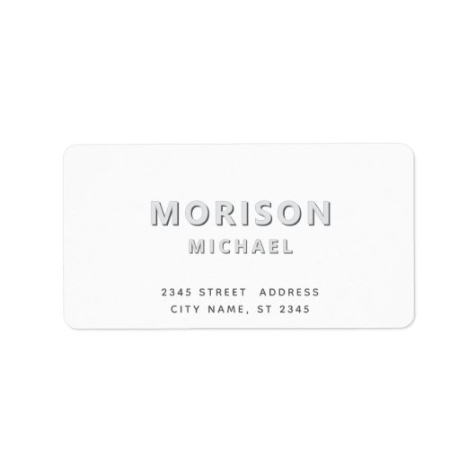 ミニマモダンシンプルリストタイポグラフィ白 ラベル (正面)