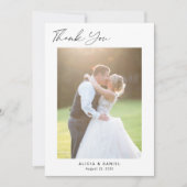 ミニマモダンシンプルリスト写真結婚の サンキューカード (正面)