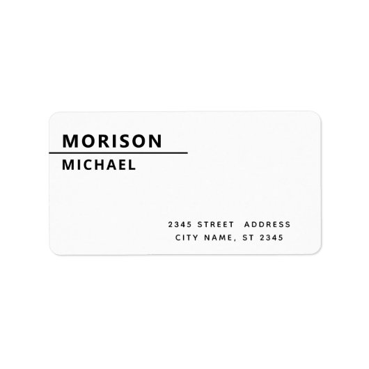 ミニマモダンシンプルリスト白黒 ラベル (正面)