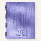 ミニマモダンシンプルリスト紫色の箔メタル ノートブック (正面)