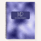 ミニマモダンシンプルリスト紫色の箔メタル ノートブック (正面)
