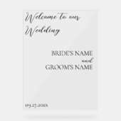 ミニマモダンシンプル結婚リスト歓迎 アクリルサイン (正面)