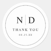 ミニマモダンスシンプル結婚の ラウンドシール (正面)