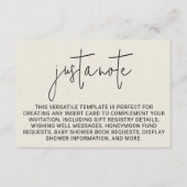 ミニマモダンスタイリッシュシンプルリストのメモ エンクロージャーカード (正面)