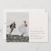 ミニマモダンスタイリッシュラ写真結婚の写真 招待状 (裏面)