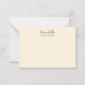 ミニマモダンスタイリッシュリストのモノグラム名 ノートカード (正面)