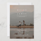 ミニマモダンスタイリッシュリスト2フォトスクリプ結婚ト 招待状 (正面)