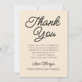 ミニマモダンミニマルリストのチャンパ結婚ーニュ サンキューカード (正面)