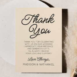 ミニマモダンミニマルリストのチャンパ結婚ーニュ サンキューカード