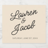 ミニマモダンミニマルリストのチャンパ結婚ーニュ スパークリングワインラベル (シングルラベル)