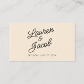 ミニマモダンミニマルリストのチャンパ結婚ーニュ プレイスカード (裏面)