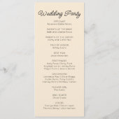 ミニマモダンミニマルリストのチャンパ結婚ーニュ プログラム (裏面)