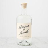 ミニマモダンミニマルリストのチャンパ結婚ーニュ リキュールボトルラベル (正面)