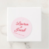 ミニマモダンミニマルリストのピンクと赤結婚の フェイバータグ (インサイチュ)