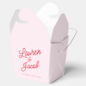 ミニマモダンミニマルリストのピンクと赤結婚の フェイバーボックス (オープン)