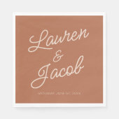 ミニマモダンミニマルリストのブラウン結婚ボホさん スタンダードランチョンナプキン (正面)
