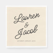 ミニマモダンミニマルリストのライトシャンパ結婚ーニュ スタンダードランチョンナプキン (正面)