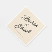 ミニマモダンミニマルリストのライトシャンパ結婚ーニュ スタンダードランチョンナプキン (角)