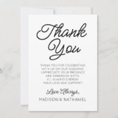 ミニマモダンミニマルル白黒結婚ズ サンキューカード (正面)