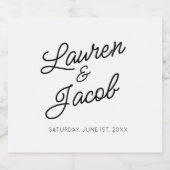 ミニマモダンミニマルル白黒結婚ズ ビールラベル (シングルラベル)