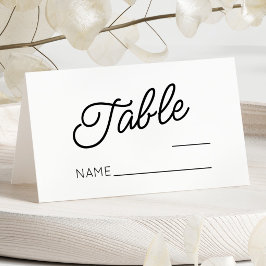 ミニマモダンミニマルル白黒結婚ズ プレイスカード